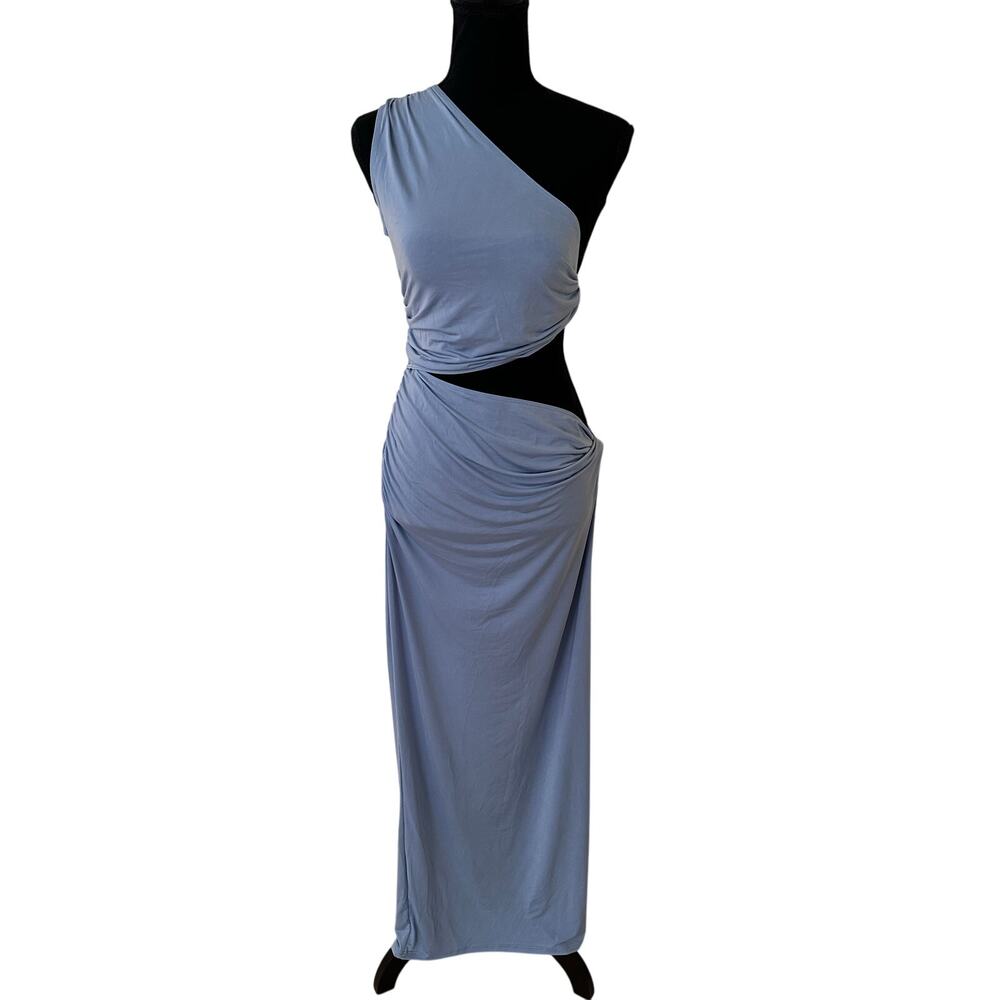 Jade Swim Women Yana Light Blue One Shoulder Cut Out Dress Size L